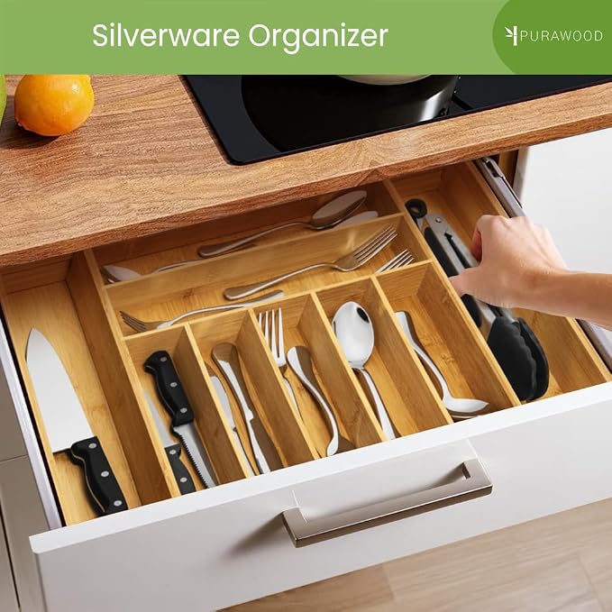 Purawood Bamboo Drawer Organizer - Image 5