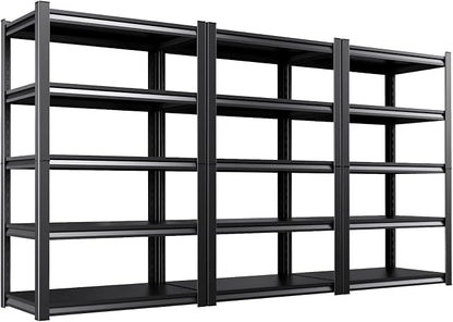 Set of 3 71"HGarage Shelving-2050LBS 5 Tier Storage Shelves, Adjustable Heavy by Unknown