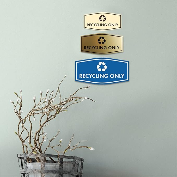 Fancy Recycling Only Sign (Red) - Medium