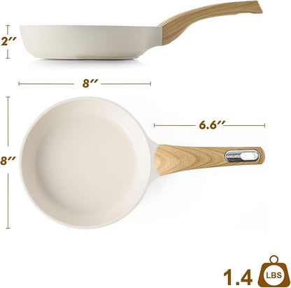SENSARTE Ceramic Nonstick Frying Pan Small Skillet 8/9.5/11/12.5Inch Non Stick - Image 7