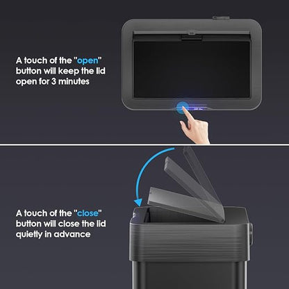 TLSUNNY 13.2 Gallon Motion Sensor Trash Can, Touchless Automatic Garbage Can - Image 4