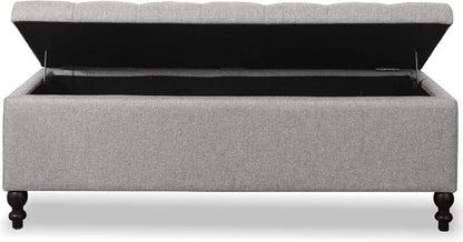 Storage Ottoman 50.2 Inches Upholstered Fabric Storage Ottoman Bench，Button - Image 6