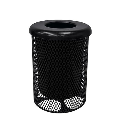 COATEDOUTDOORFURNITURE RFT-BLK Heavy Duty 32 Gallon Round Trash Receptacle by CoatedOutdoorFurniture