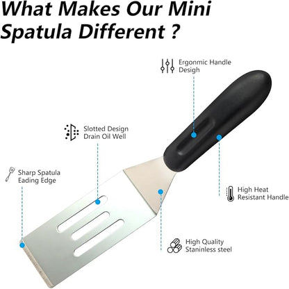 【2 Pack】 Small Metal Spatula Set, Mini Stainless Steel Serving Spatulas - Image 4
