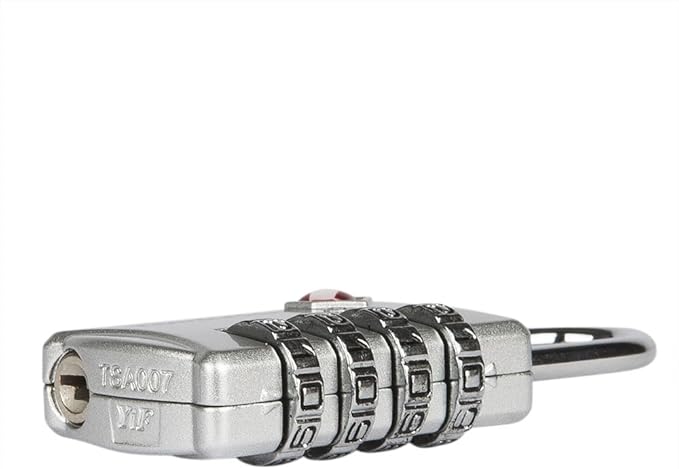 TSA Luggage Locks with 4 Digit Combination – Heavy Duty Set Your Own Padlocks for Travel, Baggage, Suitcases & Backpacks – 1 Pack Silver