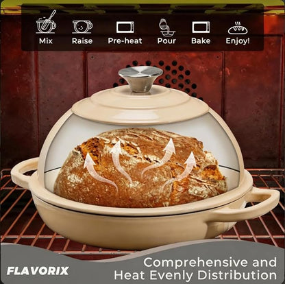 Cast Iron Bread Oven for Sourdough, 6Qt Bread Baking Pan - Image 3