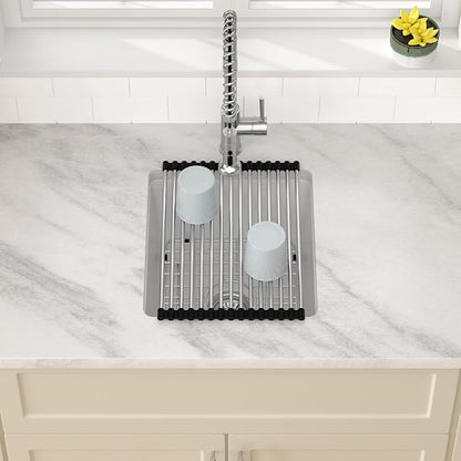 Dcolara 15 Inch White Undermount Wet Bar Sink Single Bowl Kitchen Sink Modern prep sink Granite Composite,DC-GUW001