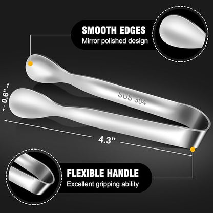Eddeas Mini Tongs For Serving Food，Set fo 12 Small Tongs For Appetizers，Small - Image 5