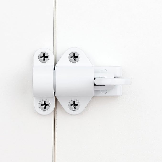 2 Packs Self-Closing Latches，White Spring Door Lock，Resilient Bolt Latch - Image 4