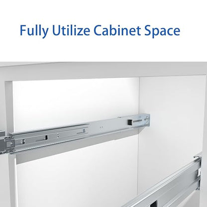 Double Pull Out Under Cabinet Trash Can 35 Qt Garbage Bin - Image 3