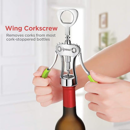 IPOW Wine Opener, Zinc Alloy Wine Bottle Opener, Wing Corkscrew Heavy Duty - Image 4