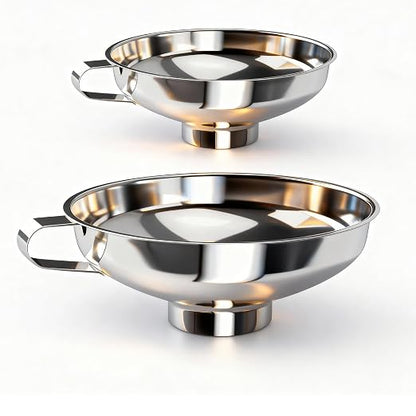 2-Pack Canning Funnels, Wide Mouth & Regular Mouth Kitchen Funnels by YUNFOOK