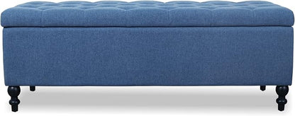 Storage Ottoman 50.2 Inches Upholstered Fabric Storage Ottoman Bench，Button - Image 7