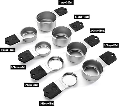 Magnetic Measuring Cups, Stainless Steel Kitchen Aid Cups Measuring set - Image 7