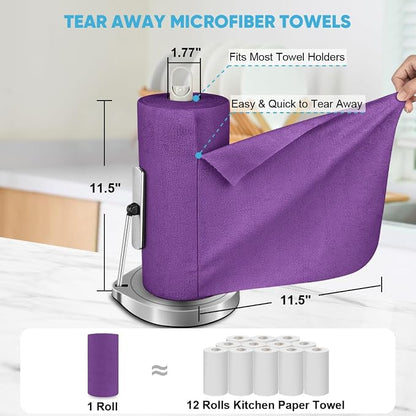 AIDEA Microfiber Cleaning Cloth Roll, Reusable Paper Towels Tear Away Cloth - Image 2