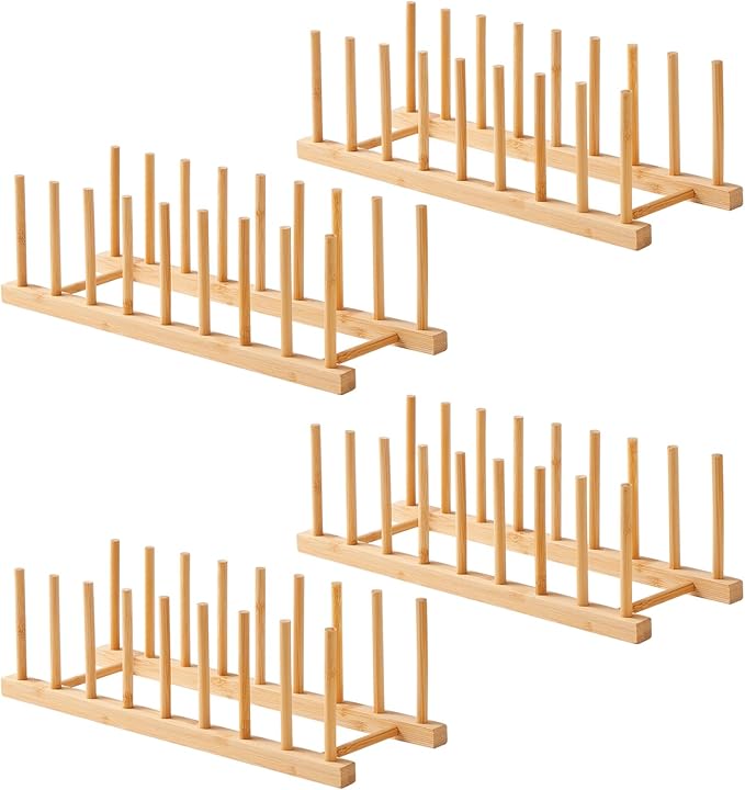 4 PCS Bamboo Dish Dying Rack by Worthyeah