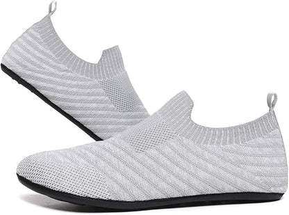 QZKDM Lightweight Slip on Grip Indoor House Slippers Barefoot Non Slip Home - Image 5