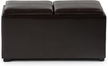SIMPLIHOME Avalon 35 inch Wide Contemporary Rectangle 5 Pc Storage Ottoman in - Image 8