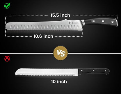 CoquusAid Bread Knife for Homemade Bread, 10.6 Inch Multifunction Serrated Knife - Image 8