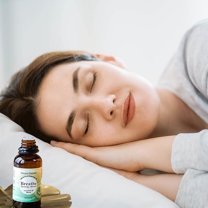 Natural Riches Breathe Essential Oil Blend Breathe Easy with Peppermint Eucalyptus Tea Tree Lemon Cardamom Pine Needle Essential Oils - 30 ml