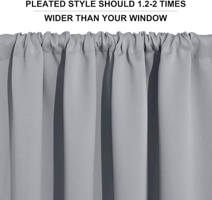 RYB HOME Blackout Curtains Grey - Image 5