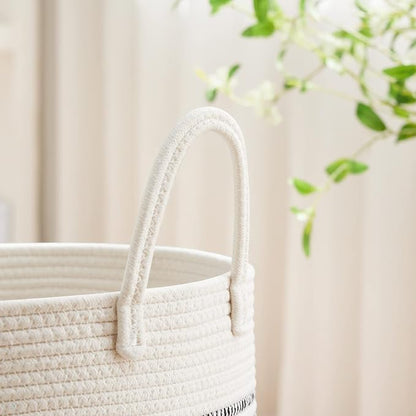 VIPOSCO Large Laundry Hamper, Tall Woven Rope Storage Basket - Image 3