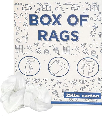Recycled White Sheeting Cleaning Rags – Lint Free White Cotton Cloths - Image 2