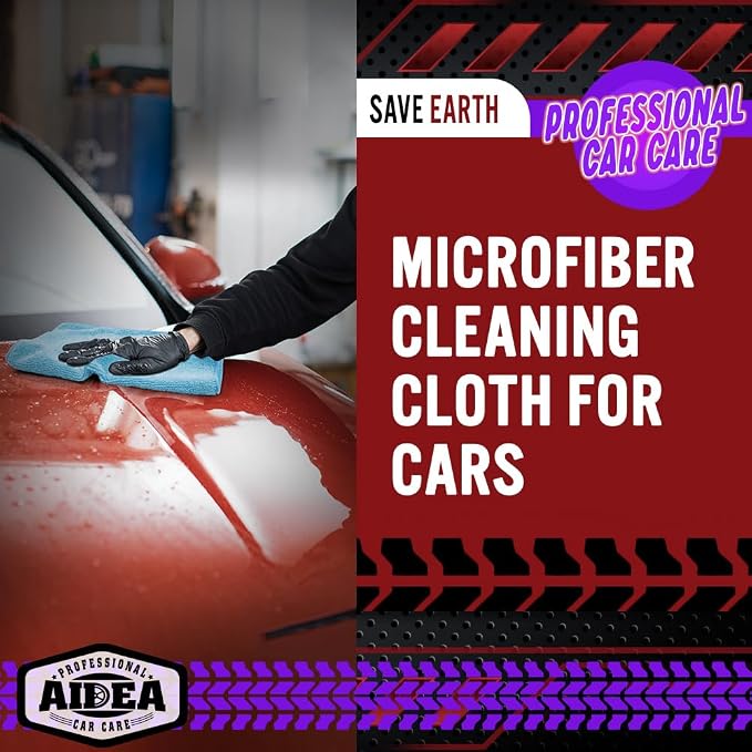 AIDEA Microfiber Cleaning Cloth Blue 10PK, Microfiber Towels - Image 4