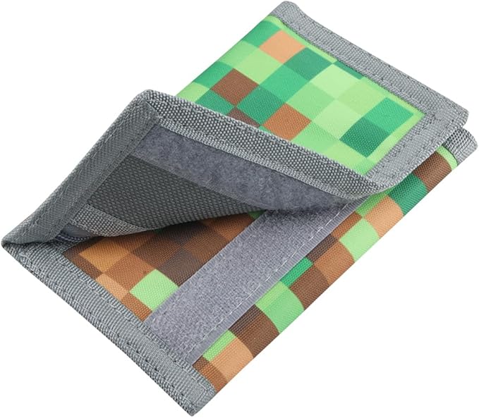 NEICY RFID Blocking Canvas Wallet for Men and Women - Camo Trifold Outdoor Sports Wallets with Magic Sticker for Teen Kids (Chequer)