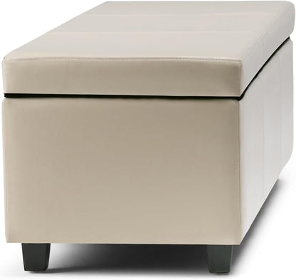 SIMPLIHOME Avalon 48 inch Wide Contemporary Rectangle Storage Ottoman Bench in - Image 8