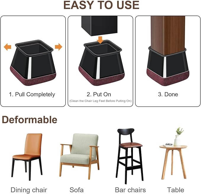 40 Pcs Chair Leg Floor Protectors - Image 6