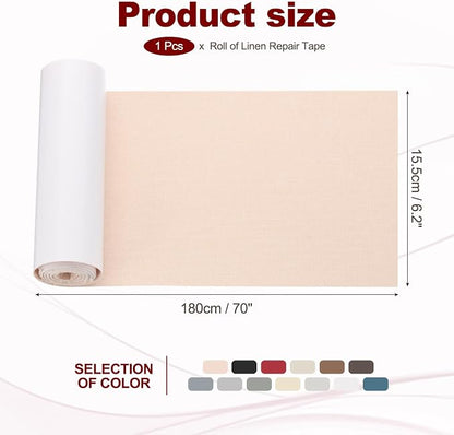 PATIKIL 70x6.2 Inch Linen Repair Tape, Repair Fabric Patch Self Adhesive Couch - Image 2