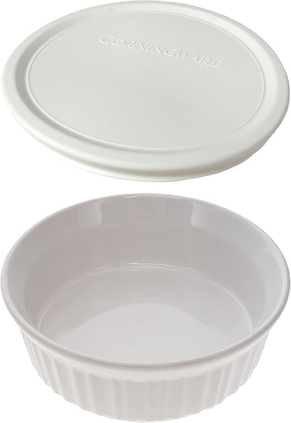 Corningware 24oz/708 ml Round French White Casserole Dish & F-24 24oz French by CorningWare