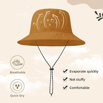 Durio Waterproof Bucket Hats for Woman UPF 50+ Sun Hat UV Protection Packable Rain Hats for Women Lightweight Hiking Hat