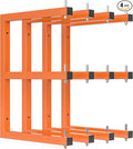 4 PACK Lumber Rack Wall-Mounted Lumber Storage Rack, Heavy Duty Wood Storage Racks With 6-Level System, 1320 LB Sturdy Garage Wood Organizer, Hanging Orange Lumber Metal Racks for Indoor & Outdoor