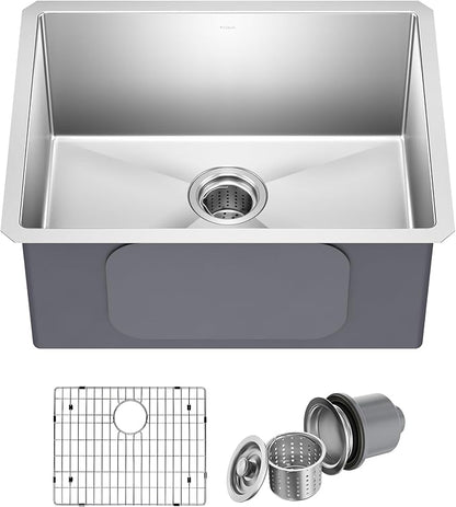 KRAUS Standard PRO 23-Inch 16 Gauge Undermount Single Bowl Stainless Steel Kitchen Sink, KHU101-23