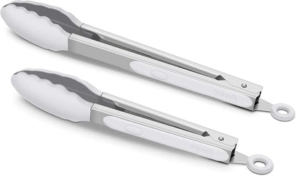 2 Pack Silicone Kitchen Tongs – 9" & 12" Set, Heat Resistant up to 500°F by ALLWIN-HOUSEWARE