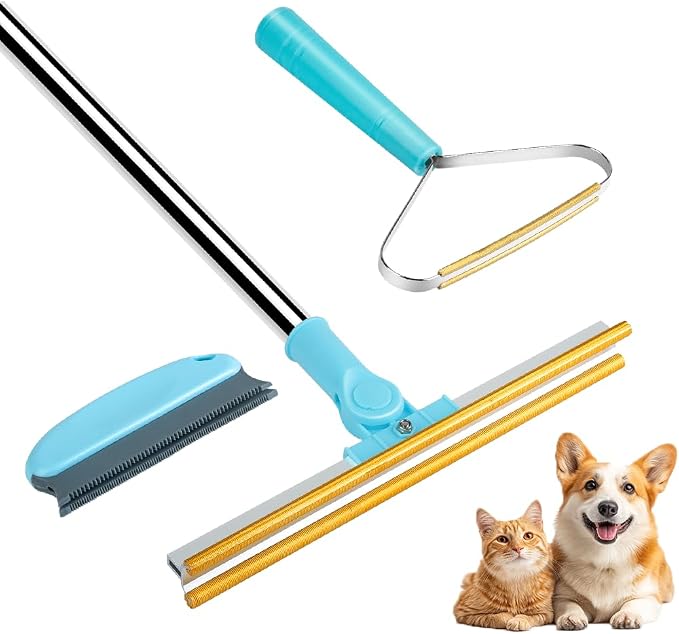 3 in 1 Carpet Rake for Pet Hair Removal, Tool Set of 3, 55” Long Handle Carpet by Unknown