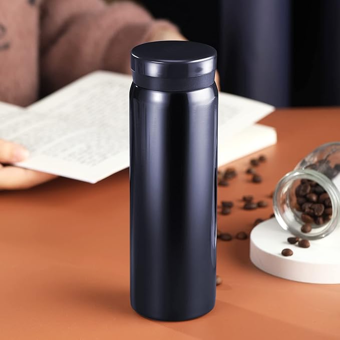 Mini Thermos Cute Water Bottle - 7 oz Tiny Insulated Vacuum 18/10 Stainless Steel Small Flask - Leak Proof & Spill Proof & Keeps Cold and Hot for Drink, Coffee, Tea - Blue