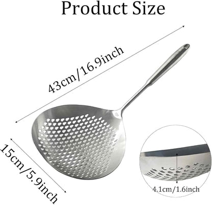 Stainless Steel Skimmer Slotted Spoon, Spider Strainer Ladle - Image 2