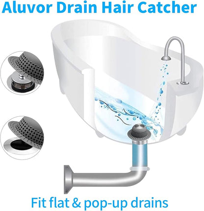 Shower Drain Hair Catcher, Bathtub Drain Cover Foldable Silicone Shower & Tub - Image 3