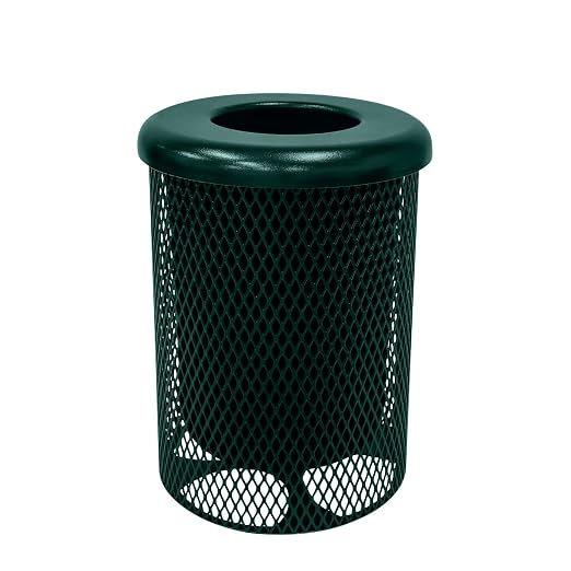 Coated Outdoor Furniture 32-Gallon Heavy-Duty Expanded Metal Round Trash by CoatedOutdoorFurniture
