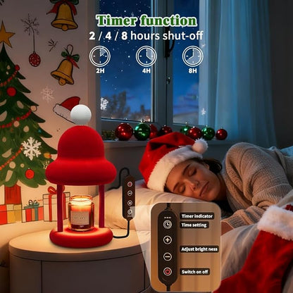 Fuzzy Candle Warmer Lamp with Timer, Dimmable Wax Warmer Lamp, Candle Melter - Image 5