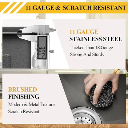 Black Kitchen Sink, Stainless Steel Topmount Bar Sink 22x18x9 Inch Single Bowl Drop In Kitchen Sink Combo-Sink Grid,Soap Dispenser,Drain Basket,Strainer Mesh,Drain Strainer Set for Modern Kitchen Sink