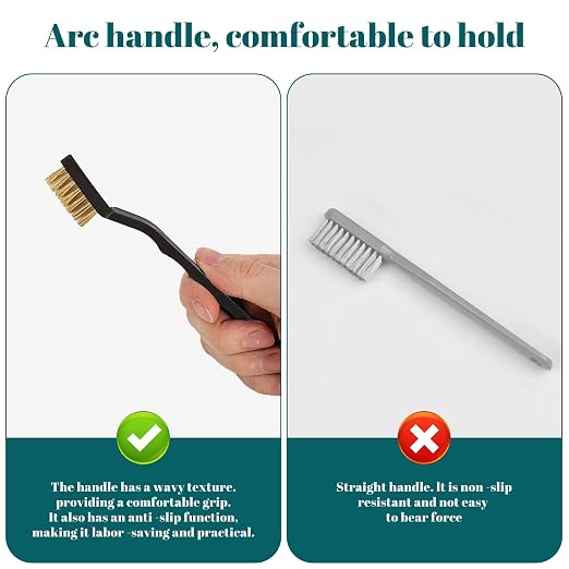 40 Pcs Mini Wire Brush Brass Brush Set, Curved Handle Masonry Brush Wire Brush - Image 3