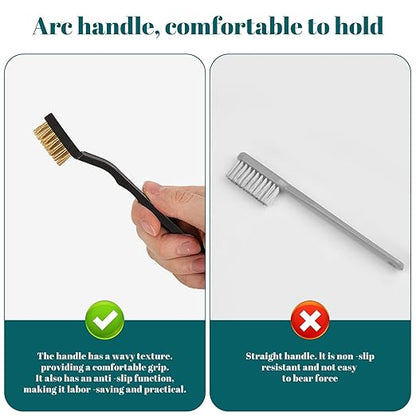 80 Pcs Mini Wire Brush Brass Brush Set, Curved Handle Masonry Brush Wire Brush - Image 3