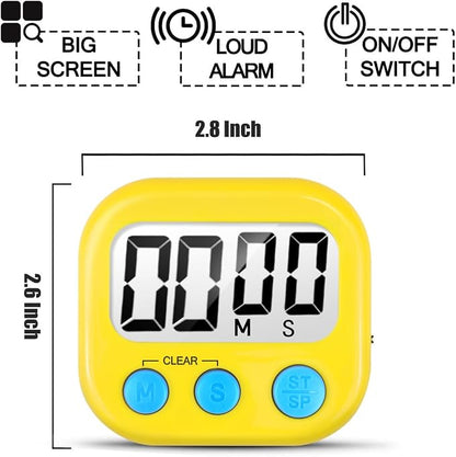 2 Pack Digital Kitchen Timer for Cooking Big Digits Loud Alarm Magnetic Backing - Image 6