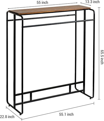 MyGift Dual Clothing Rack, Commercial Urban Black Metal Freestanding Large - Image 5
