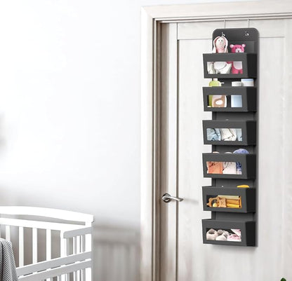 Simple Houseware 6 Clear Window Pocket Over Closet Door Storage Hanging - Image 6