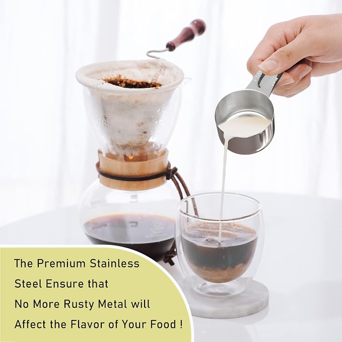 1PCS 1/2Cup Single Measuring Cup, Stainless Steel Measure Scoop, Metric and US - Image 4